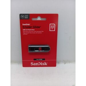 Sandisk Cruzer Glide. USB 2.0 FlSh Drive. 32 GB ( SDCZ60-032G-AW46) New. Sealed